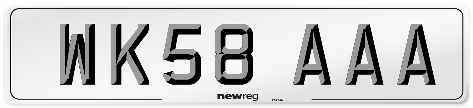 WK58 AAA Number Plate from New Reg